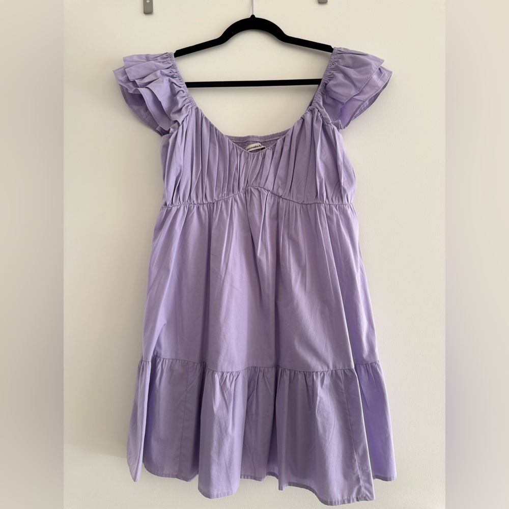 Abercrombie & Fitch Lavender Ruffled Sleeve Dress